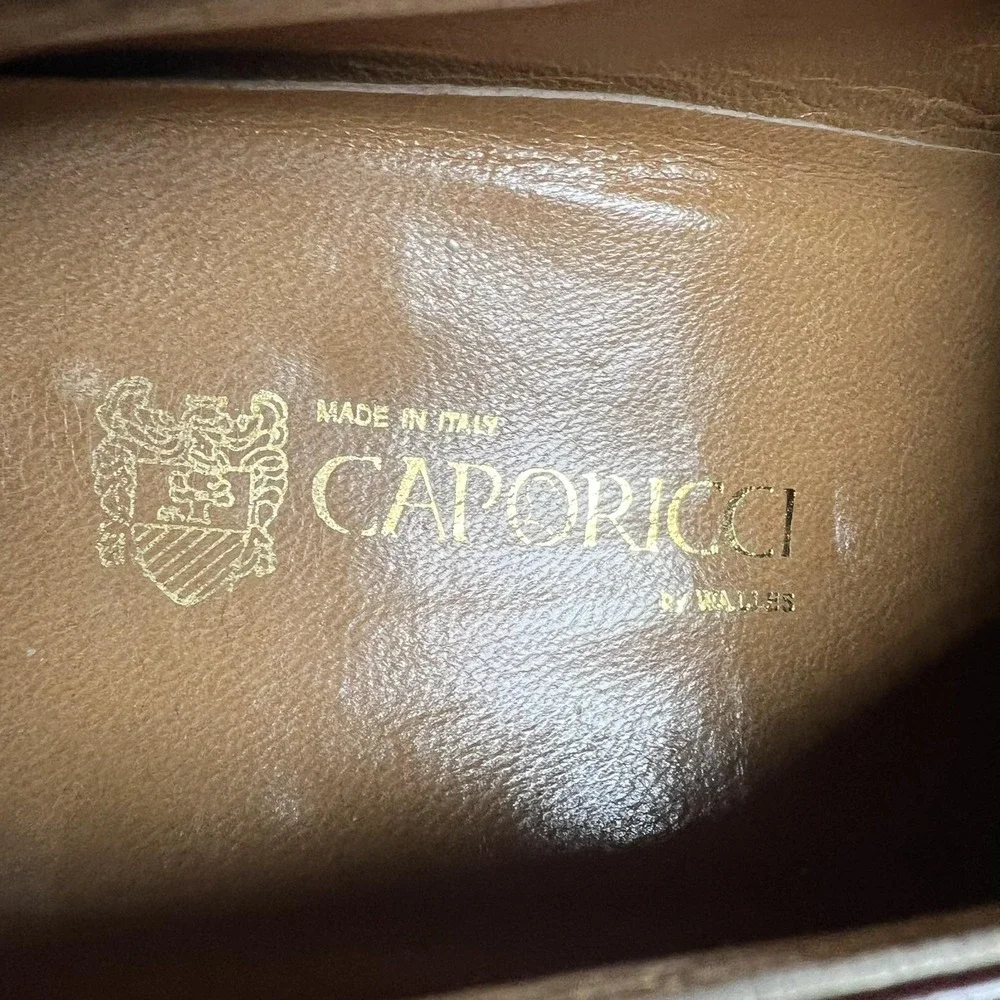 Caporicci Shoes Mens Size 10 W Brown Leather Cap Toe Oxford Handmade Italy 31150